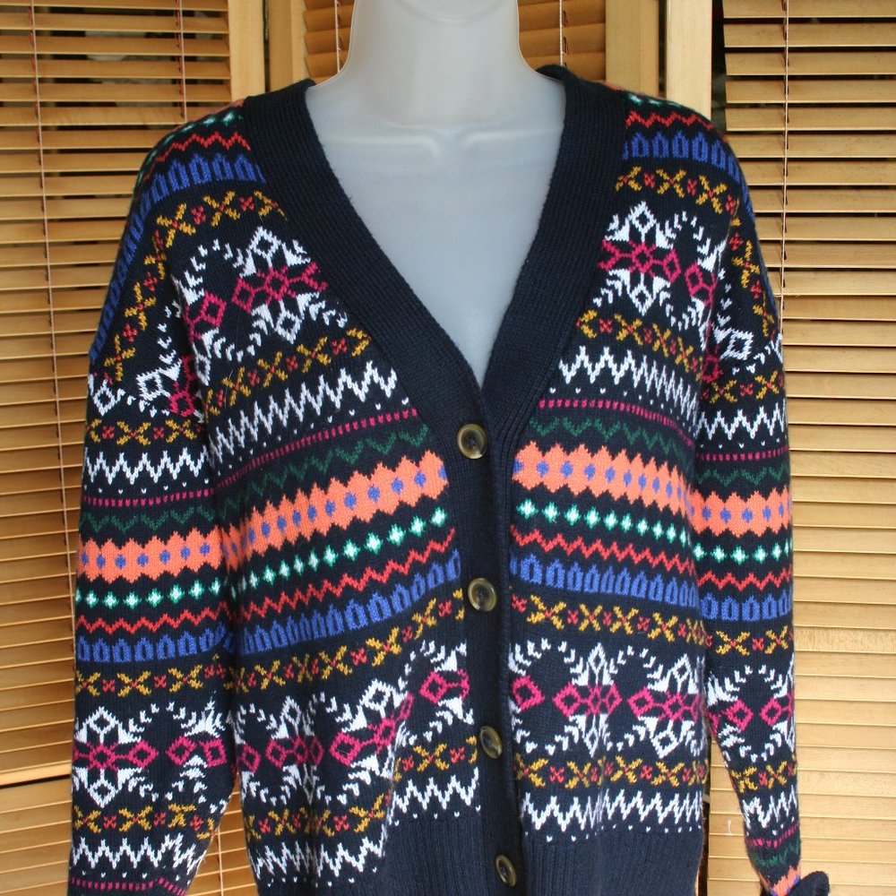 Talbots Large Petite Cardigan Sweater in Multi Color